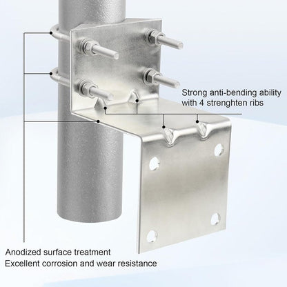 Antenna Pole Mount Bracket Kit - U-Bracket Assembly with 4 Screws for Outdoor Antenna Installation