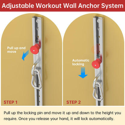 1 PCS Resistance Bands Wall Anchor Exercise Equipment Platform Base(Length 40"),Adjustable Wall-Mounted Anchor Multi-Purpose Fitness System for Complete Full Body Strength Training (No Bands Included)