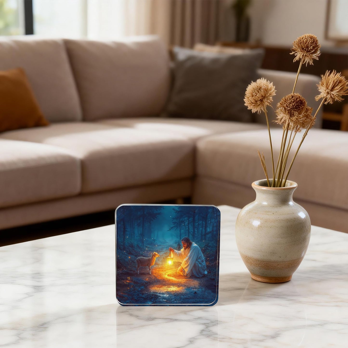 "Christian Wall Plaque - Jesus and Lamb Religious Home Decor, for Mom Gifts,Inspirational Gift for Women,Baptism, Christmas, or Birthday pastor appreciation gifts "D-257