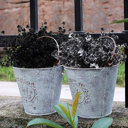 Black Artificial Flowers, Fake Outdoor UV Resistant Plants Faux Plastic Greenery Shrubs Indoor Outside Hanging Planter Home Kitchen Office Wedding, Garden Decor (White+Black)