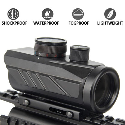 KASENTE Tactical 1x30mm Reflex Sight - Green & Red & Blue Dot, Airsoft Gun Optic, Rifle Scope, with 11mm/21mm Rail Mount