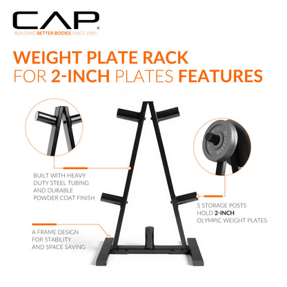 CAP Barbell A Frame Olympic Plate Rack, Dark Gray