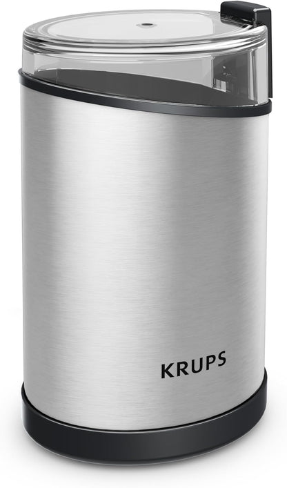 KRUPS Precision Electric Coffee Grinders, 3 oz Capacity, 200W Motor, Stainless Steel Blades for Uniform Grinding of Beans, Herb and Nuts, Coffee and Spice Grinder Electric, (Black)