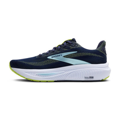 Brooks Men’s Ghost 17 Neutral Running Shoe - Peacoat/Lime/Blue - 11 Narrow