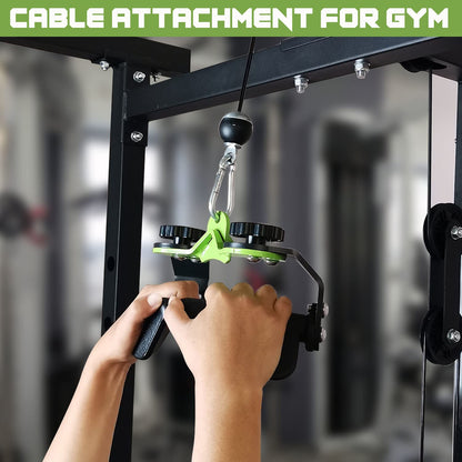 KORIKAHM Adjustable Lat Pull down Bar, Cable Machine Attachments for Gym, Home Gym Fitness T-bar Row Pulldown Attachments, Lat Pull Down Machine Wide Grip Neutral Grip Handle (SP-01)