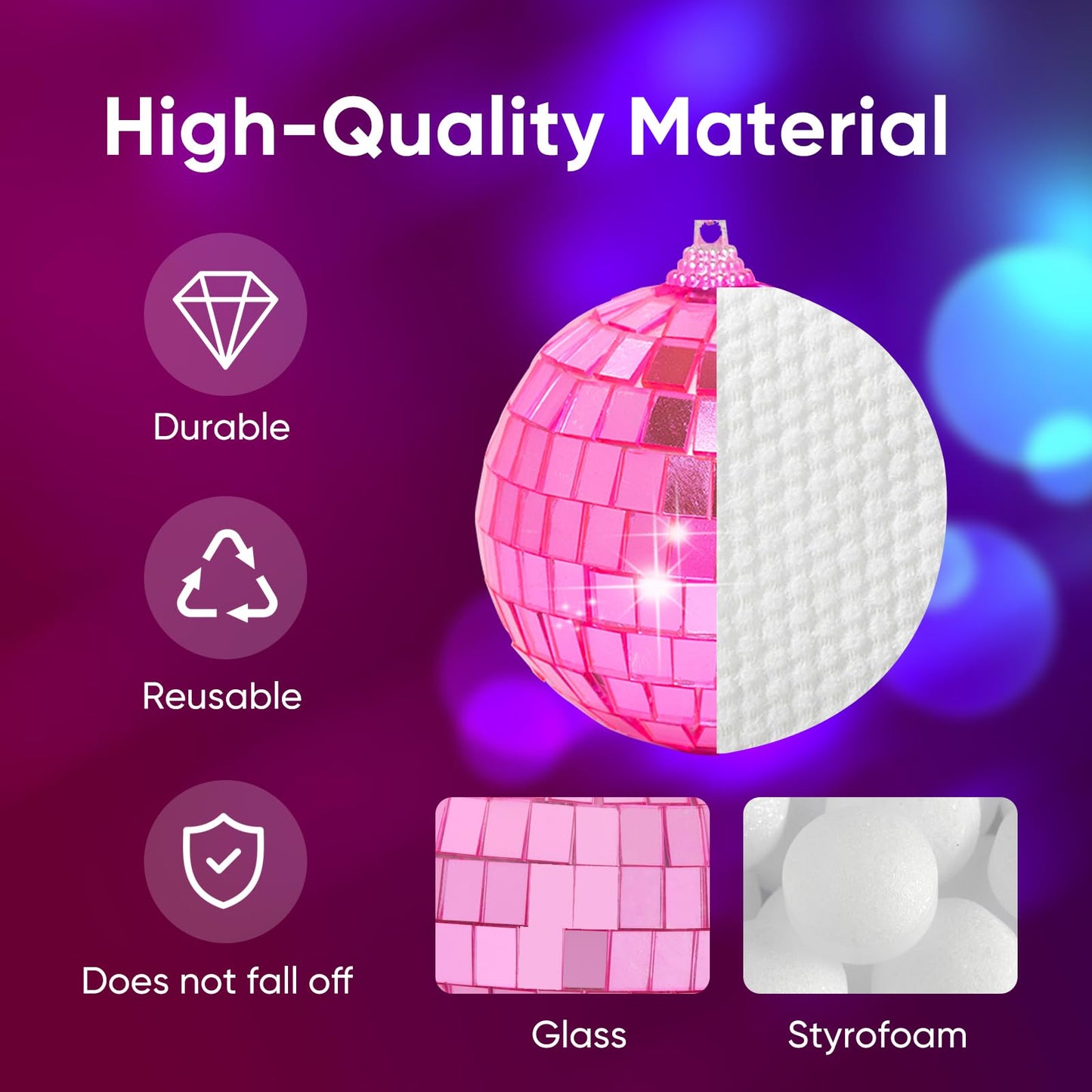 Mini Pink Disco Ball Ornaments: 28 Pack Small Disco Balls Decorations Different Sizes - Pink Disco Party Decorations Bulk for Christmas Tree Cake Room Birthday (1.2 Inch, 1.6 Inch, 2 Inch, 2.4 Inch)