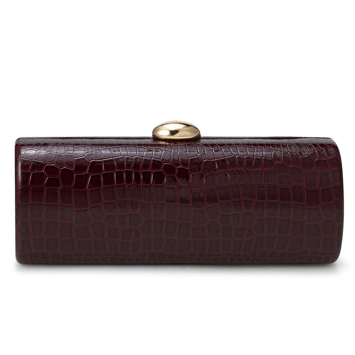 Buric Vegan PU Leather Evening Clutch Purses Crocodile Pattern Handbags Formal Envelope Shoulder Bags for Party Wedding Prom Brida Wine Red