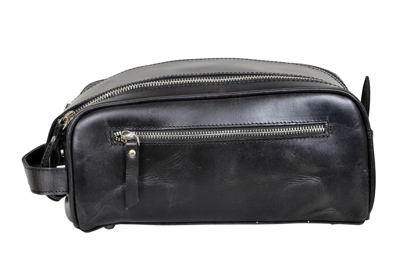 MILITARIA STUFFS Premium Buffalo Leather Toiletry Bag for Men & Women With Waterproof Lining, Grooming Travel Pouch, Unisex Wash Bag for Toiletries, Shaving & Cosmetic Organizer for Men & Women