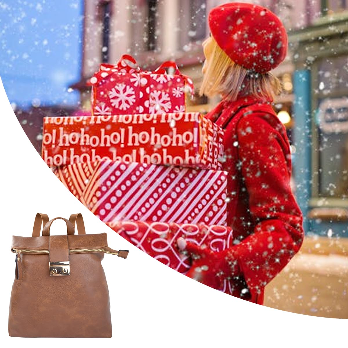 LA DEARCHUU Leather Backpack for Women Fashion Backpack Purse Lightweight Handbags Travel Shoulder Handbag Brown