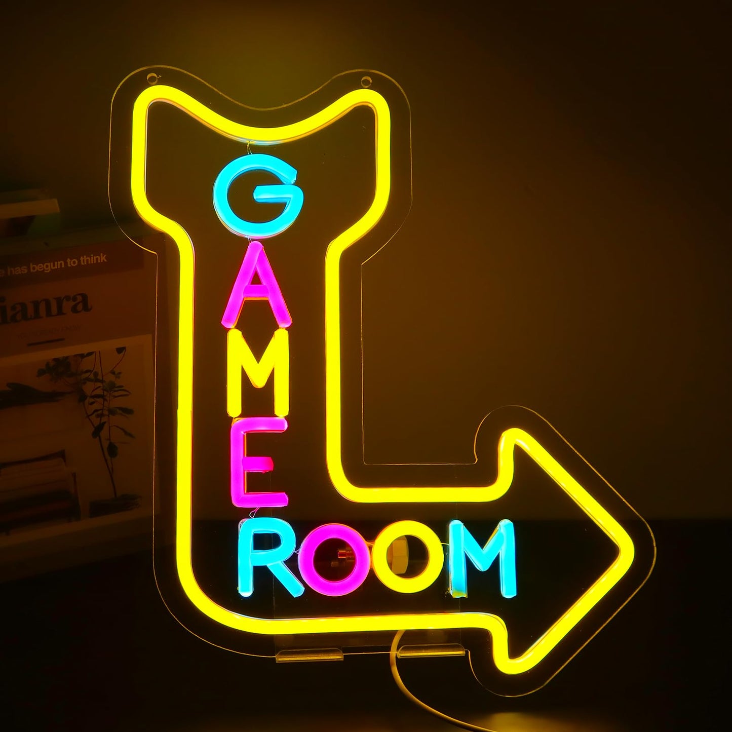 qbanziou Game Room Neon Signs for Wall Decor，Led Neon Light for Man Cave, Gamer Party Decorations Gifts