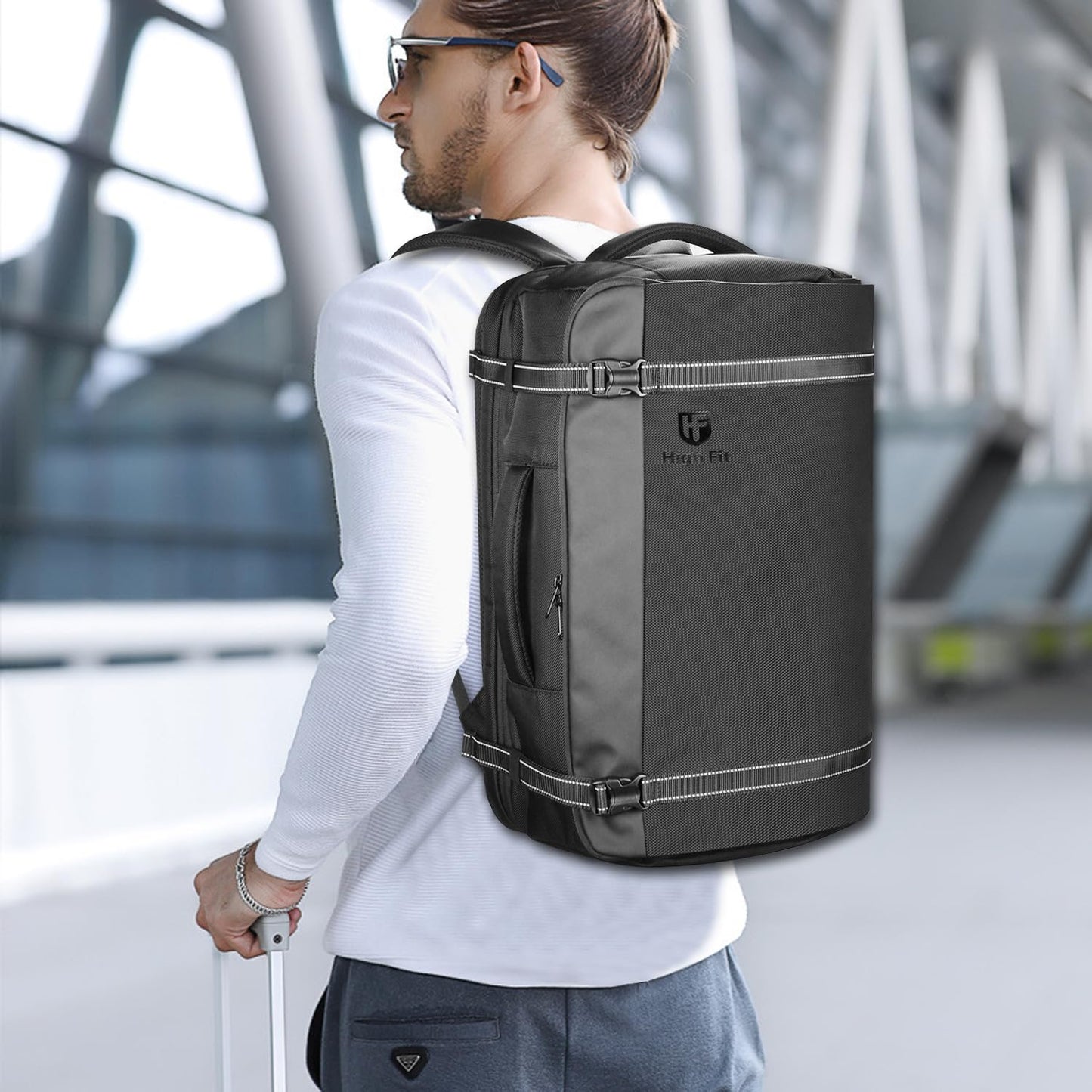 HIGH FIT Travel Backpack 40L, TSA Friendly Airline Flight Approved Carry On Laptop Backpacks Lightweight Business Knapsack,Large Capacity Rucksack,Weekender Bag Daypack,Fits 17.3 Inch Laptop