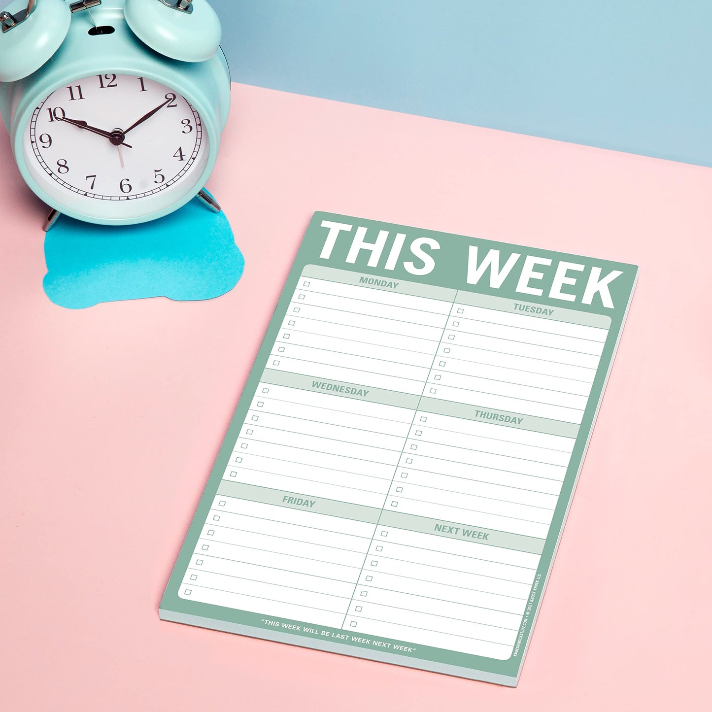 Knock Knock 1-Count This Week Pads, To Do List Notepads, 6 x 9-inches each (Sage Green)