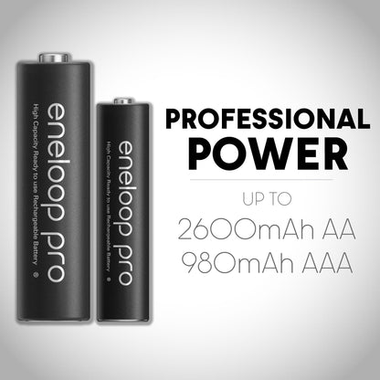 Panasonic K-KJ75KHC4BA Advanced Battery Charger with USB Charging Port and 4AA eneloop pro High Capacity Rechargeable Batteries