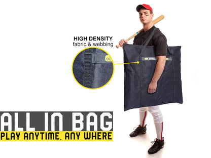 JAPER BEES Baseball Pitching Net with Strike Zone, 9 Hole Pitching Net Target, Portable Softball Pitcher Training Equipment Height Adjustable with Carrying Bag