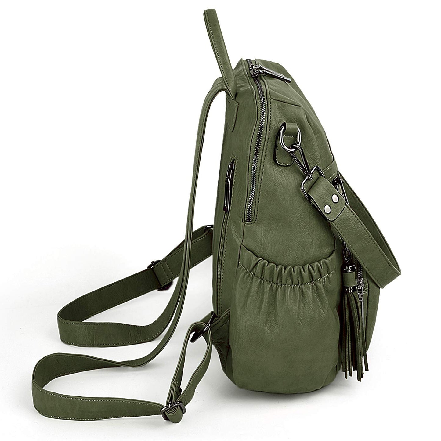 UTO Women Backpack Purse Leather Vegan Ladies Fashion Designer Rucksack Convertible Travel Shoulder Bag with Tassel