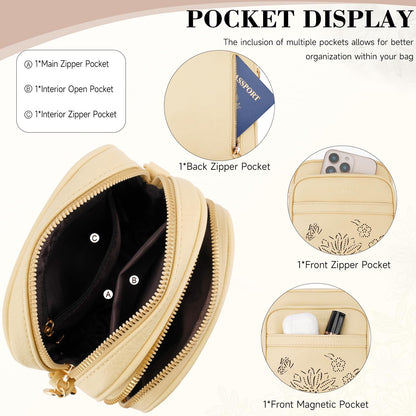 HAYRVANE Small Crossbody Bags for Women, RFID Phone Purse with Card Slots, Triple Compartments Lightweight Shoulder Bag