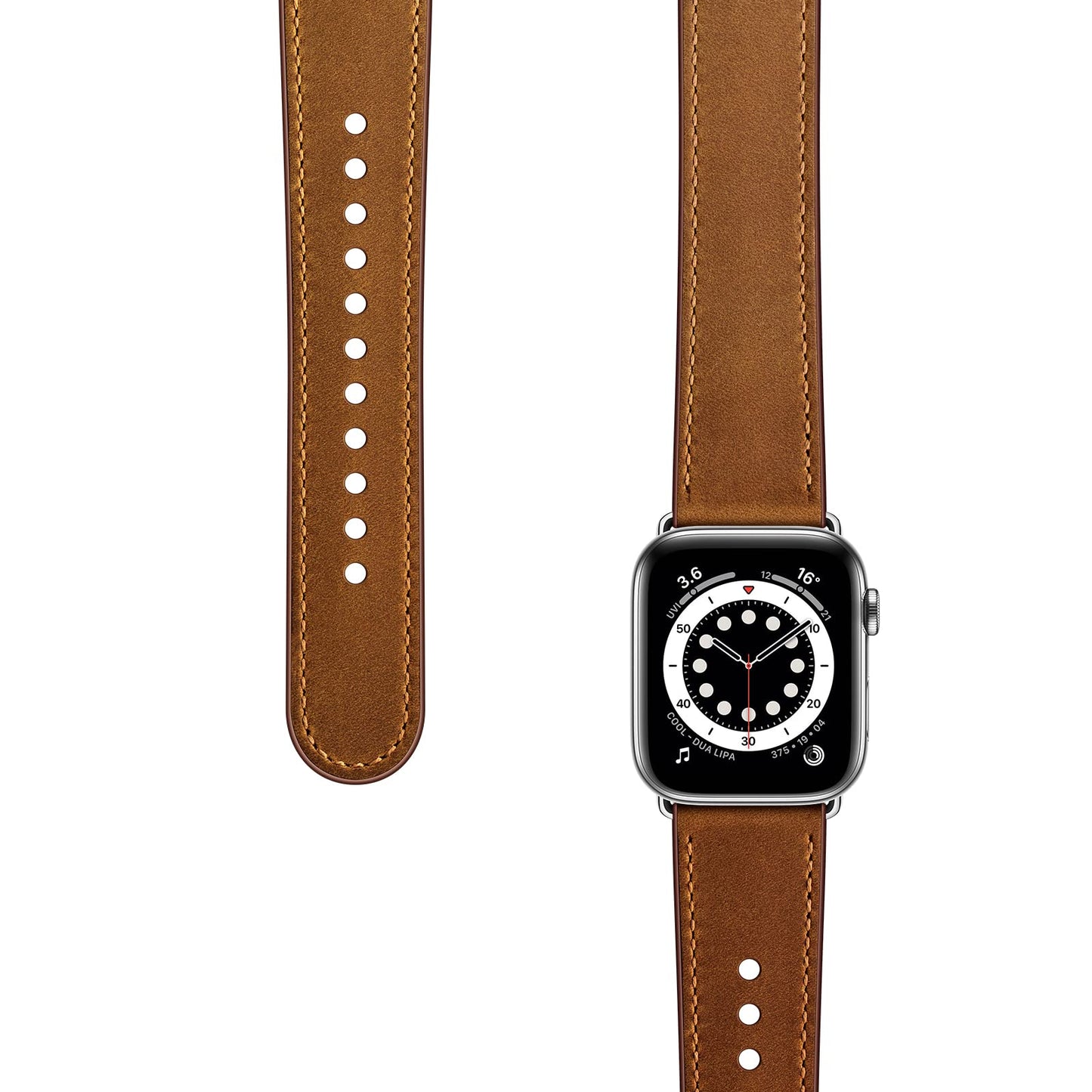 OUHENG Leather Bands Compatible with Apple Watch Band 42mm/41mm/40mm/38mm, Genuine Leather Replacement Strap for iWatch SE3 SE2 SE Series 11 10 9 8 7 6 5 4 3 2 1 (Retro Brown/Silver)