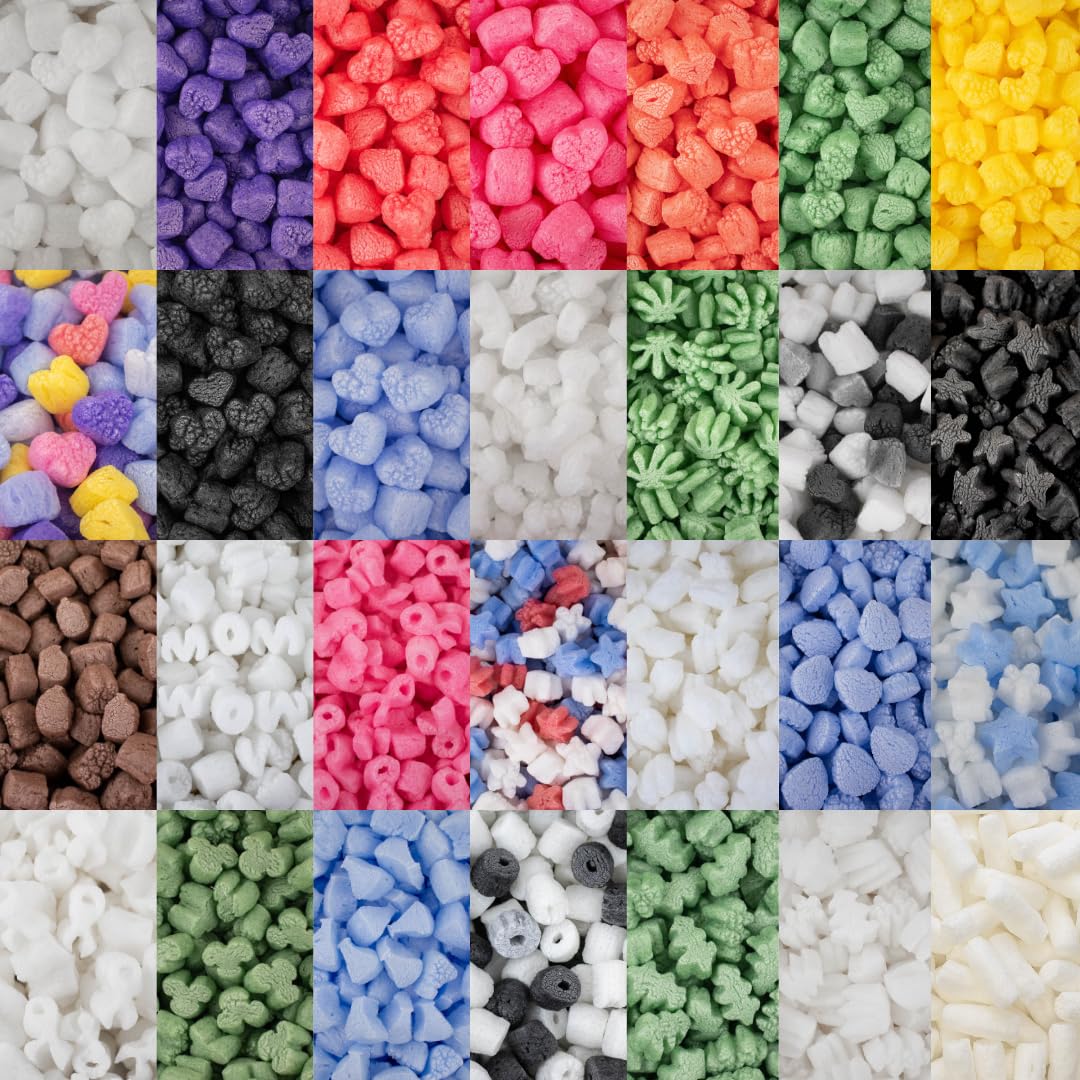 Magicwater Supply - .5 Cu Ft - Pink Heart Shaped Recycled Anti Static Packing Peanuts - Compostable & Biodegradable Cushion for Shipping - Dust-Free & Abrasion Resistant - Void Filler