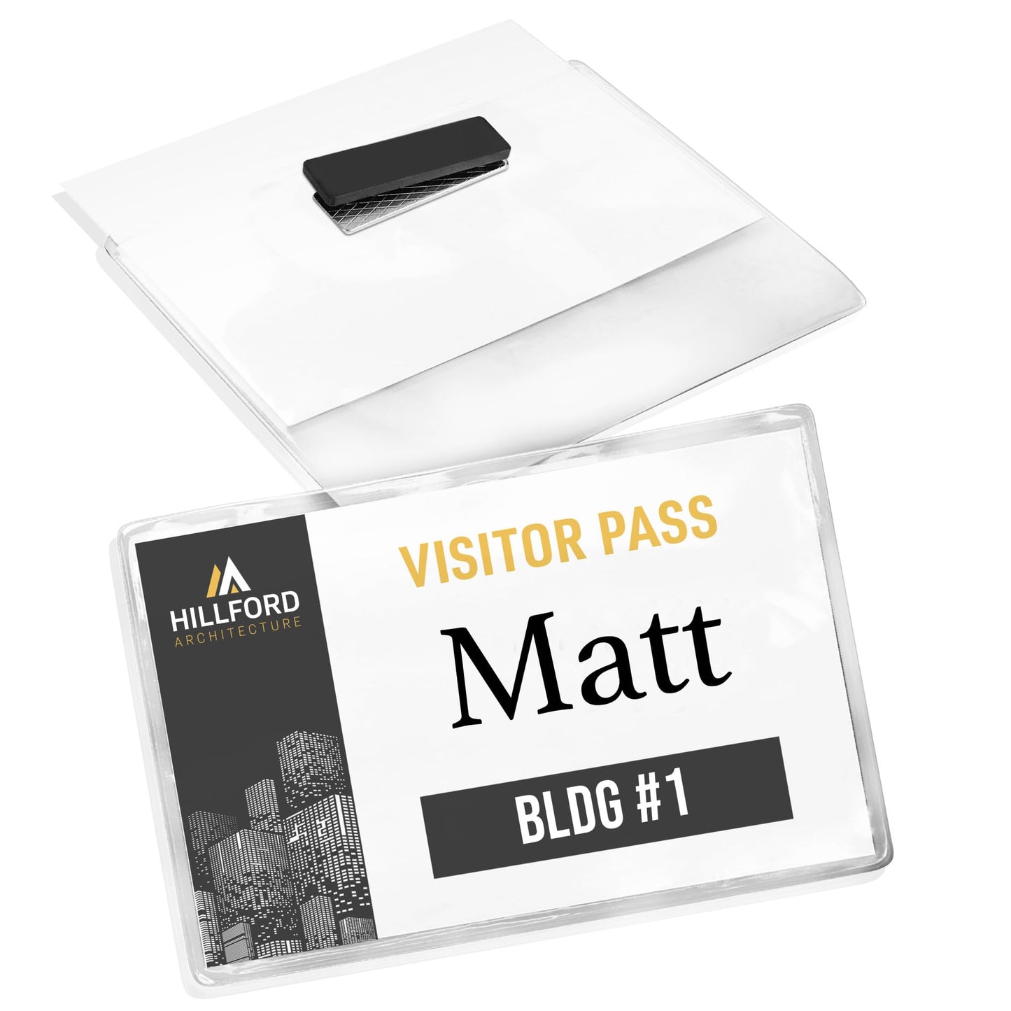 Avery Customizable Name Badges, Magnet Style, 3" x 4", Clear Name Tag Holders, White Laser/Inkjet Printable Inserts, 24 Total (8780)
