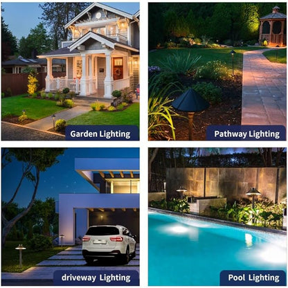 Gardenreet Solid Brass 12V LED Landscape Lighting Kit (12 Pack Path Lights) with 300W Low Voltage Transformer and Mechanical Timer and 250FT Wire and 50Pack Connectors for Outdoor Pathway Garden