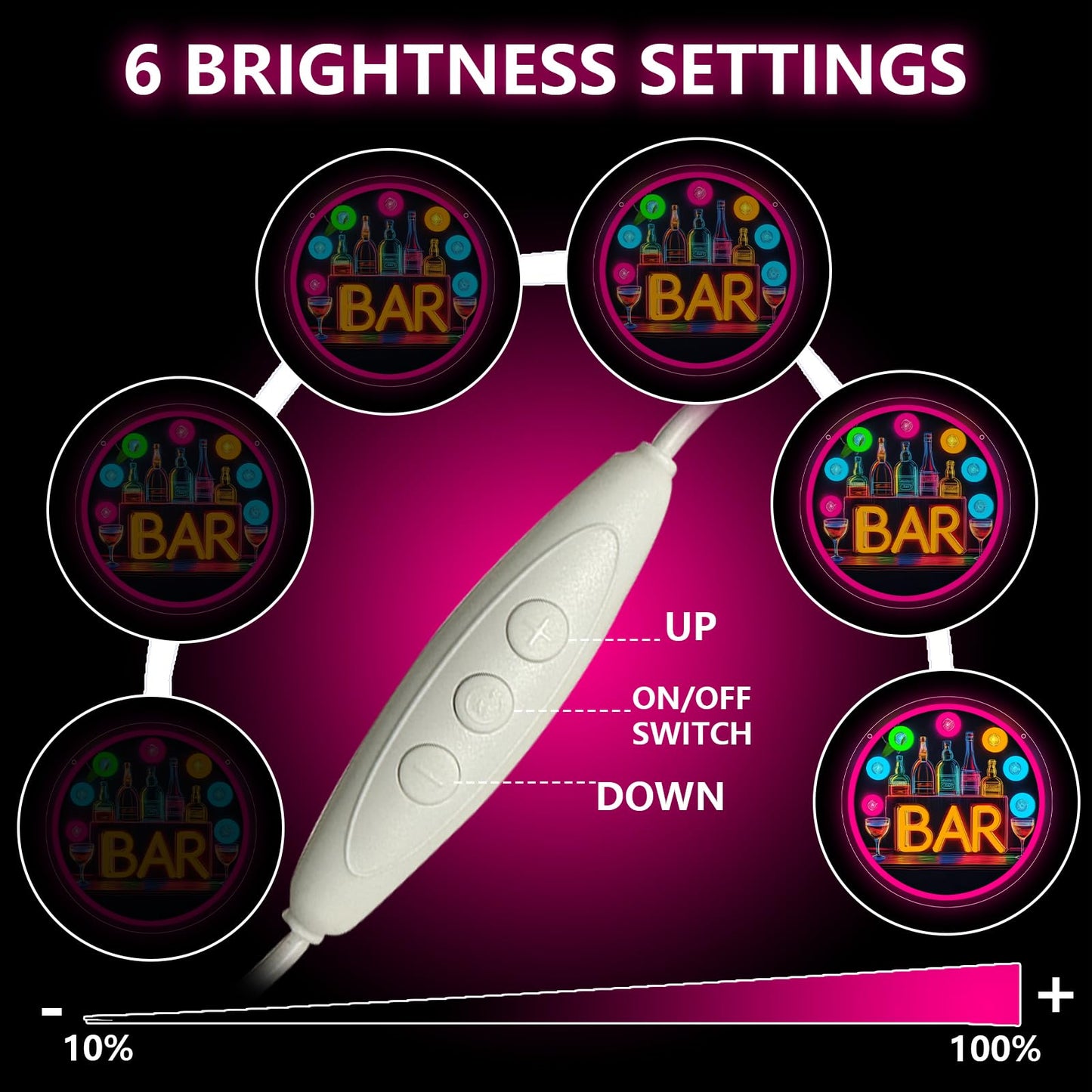 Neon Bar Signs for Home Bar, Bar Led Neon Sign for Man Cave Room Decor Pub Cocktails Party - Best Gifts for Husband, Father, Boyfriend, Whiskey and Beer Lover