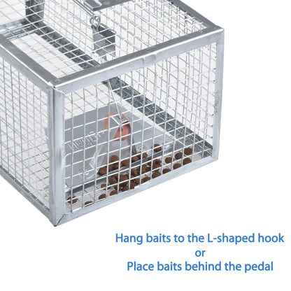 Gingbau 2-Pack Rat Traps Humane Live Chipmunk Mouse Trap Cages for Indoor and Outdoor Use