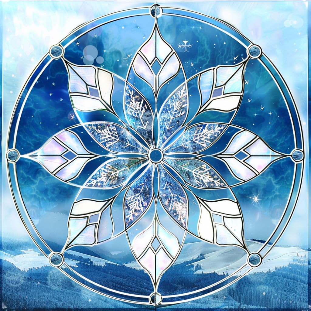 HYPESTYLE Christmas Snowflake Suncatcher Stained Glass Window Hanging by Clare Donovans Sun Catchers Colorful Ornament Gifts for Women Mom Wife Christmas Halloween Housewarming
