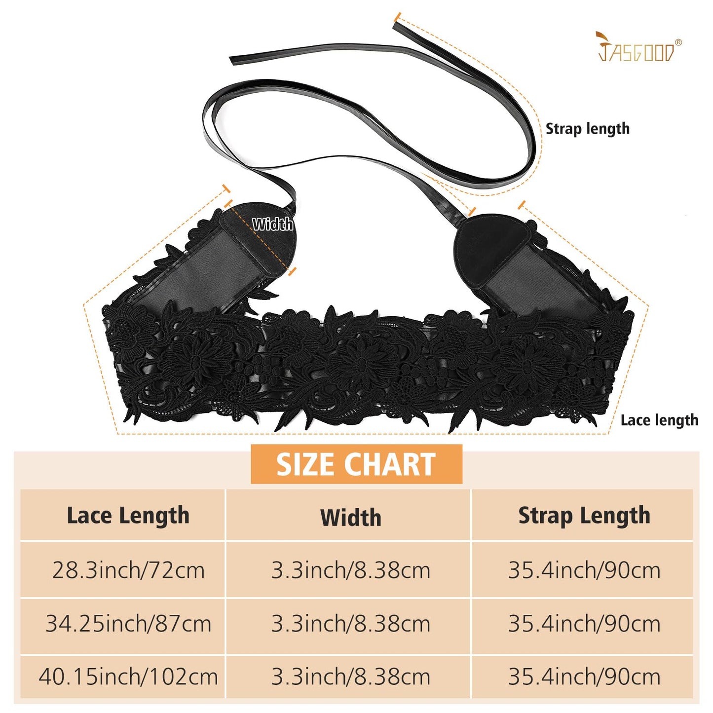 JASGOOD Women Lace Waist Belt Corset Waist Band Belt For Dress Obi Bowknot Cinch Wide Belt Bow Tie Wrap Boho Faux Leather,Brown