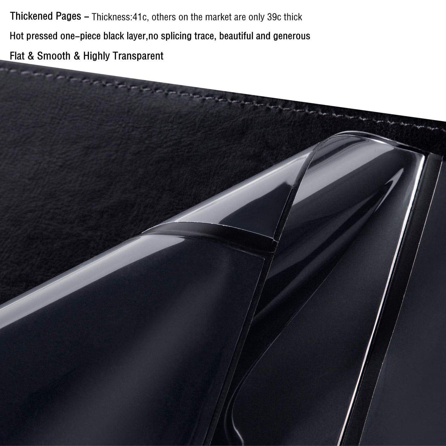 Ettonsun Leather 60-Pocket Dollar Bill Holders for Collectors Paper Money Album Currency Collection Supplies Book Travel Banknote Stamp Storage,Collection Folder for paper souvenirs, Black