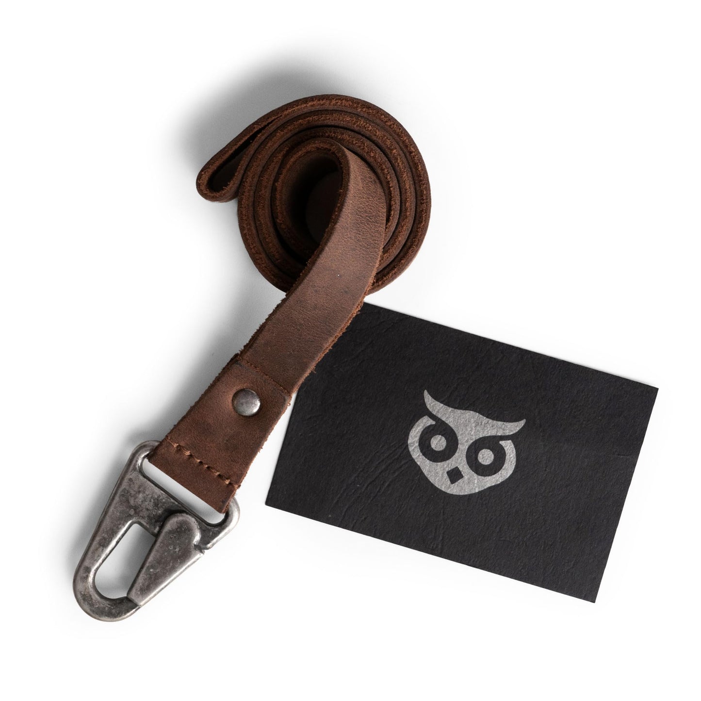Hide & Drink, Lanyard Keychain for Men and Women, Neck Strap with Hook, ID Holder, Clip to Attach to House, Apartment, Car Keys, Full Grain Leather, Handmade, Bourbon Brown