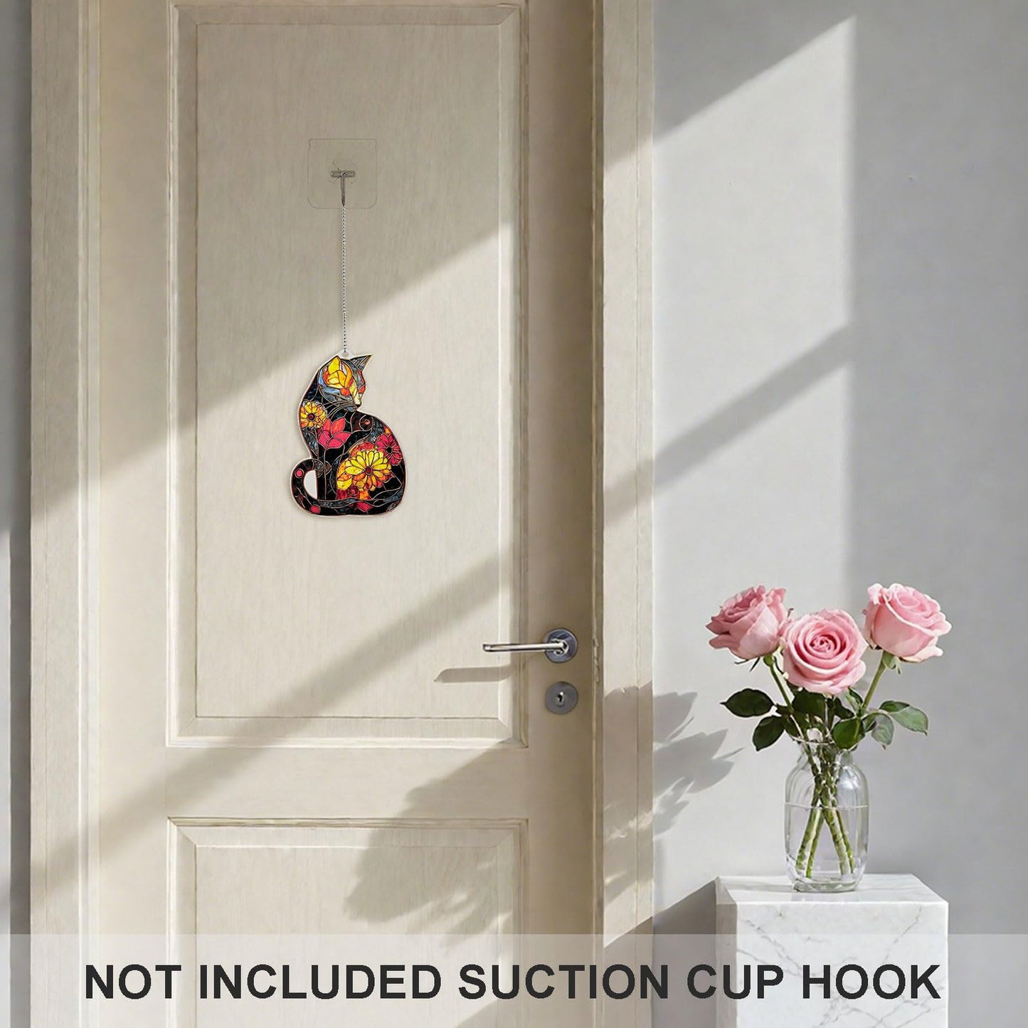 Cat Ornament Acrylic Suncatcher Window Hanging Wall Decor for Indoor Outdoor Doors Home