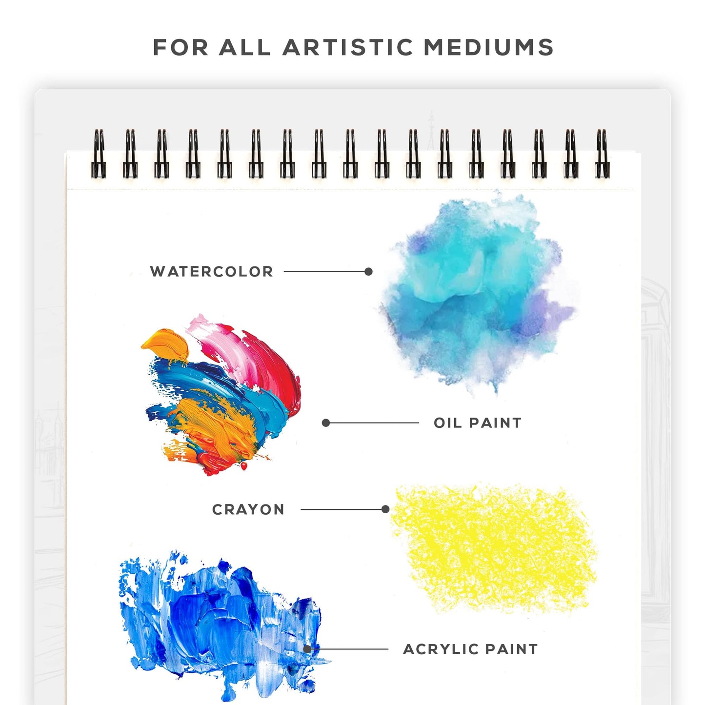 Beechmore Books 9"x12" Watercolor Sketchpad - Professional Spiral Bound Sketchbook, 50 Sheets 300 GSM / 140 lb Heavyweight Acid-Free Paper, Micro-Perforated for Acrylic, Gouache and Mixed Media