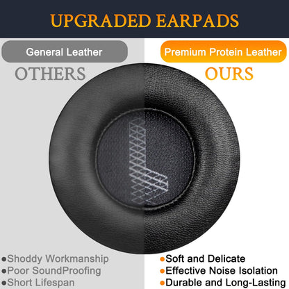 SOULWIT Replacement Ear Pads for JBL Live 400BT/Live 400 BT On-Ear Wireless Headphones, Live400 Earpads Cushions with Softer Protein Leather, Noise Isolation Foam - Black