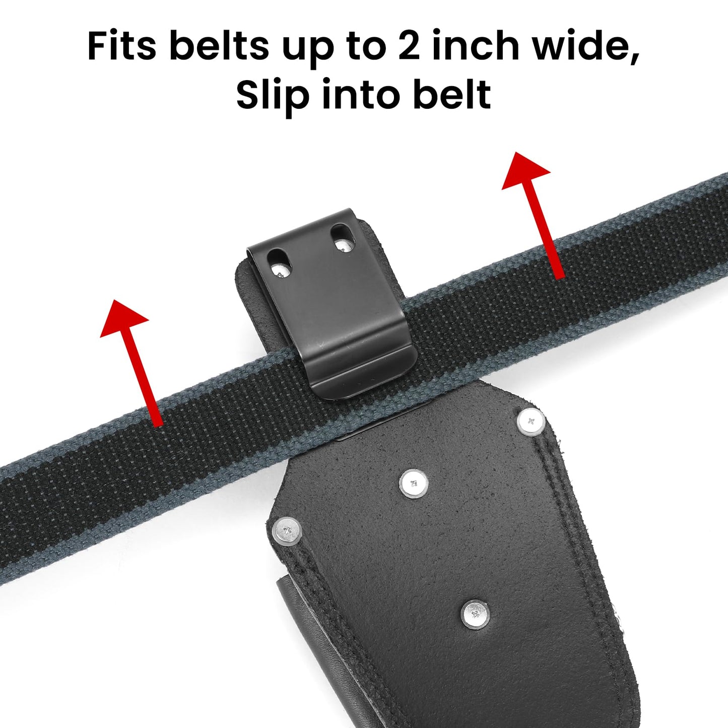 Small Tool Pouch, Genuine Leather Electrician Tool Pouch | 7 Pockets with Metal Tape Chain, Reinforced Rivets, Convenient & Quick Tool Access