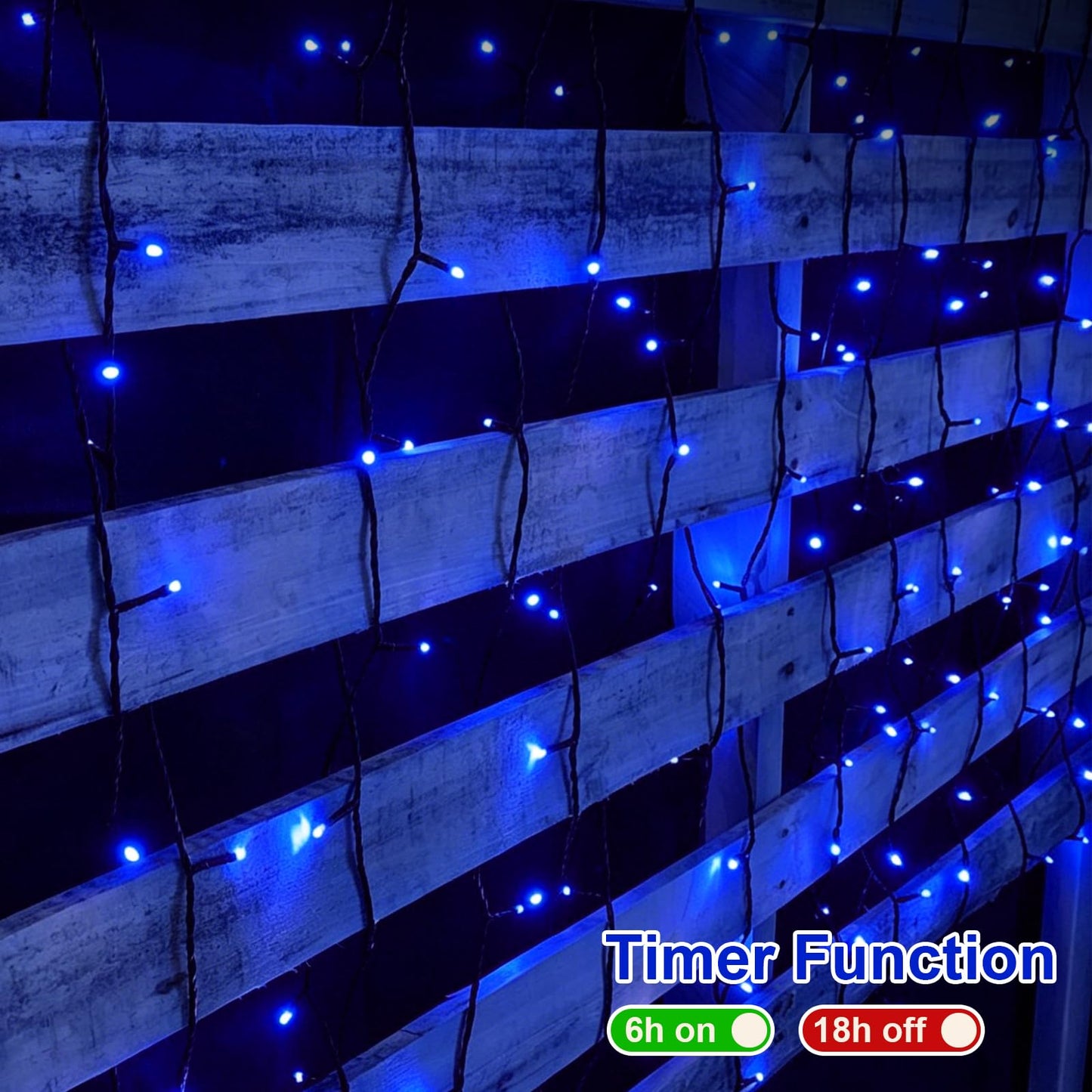 QITONG 500LED Blue String Lights, 165ft Christmas Lights Outdoor Waterproof with Plug in, Green Wire Twinkle Tree Lights Indoor with 8 Modes