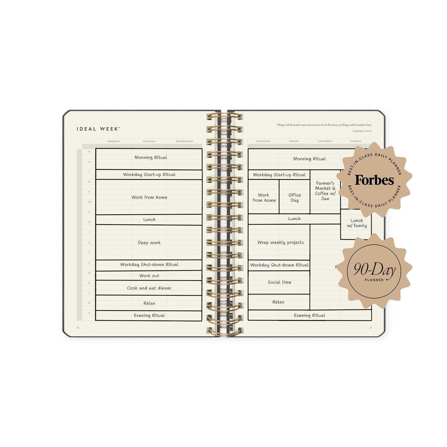 Full Focus Leather Coil Planner by Michael Hyatt - The #1 Daily Planner to Set Annual Goals, Increase Focus, Eliminate Overwhelm, and Achieve Your Biggest Goals - Hardcover (Gray)