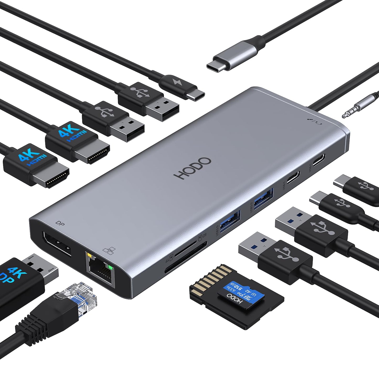 USB C Docking Station Dual Monitor HDMI for Dell HP, Laptop Docking Station 3 Monitors Triple Display USB C Hub Dock to 2 HDMI 4K,DP,Ethernet,6 USB,PD,SD/TF, Audio, USB C Adapter 14 in 1 for Lenovo