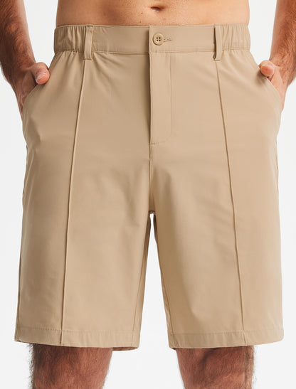 Libin Men's Classic Fit 9" Golf Shorts All Day Comfy Casual Shorts Quick Dry Lightweight Stretch Dress Travel Summer Clothing Work Outdoor Sports with Pockets Khaki 32