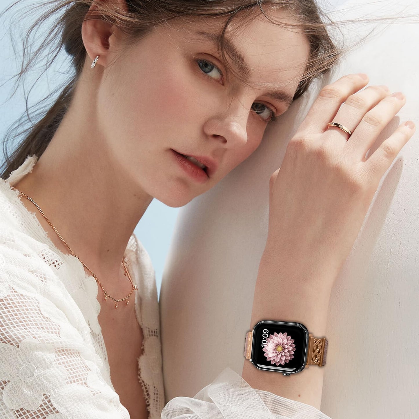 Chinber Braided Band Compatible with Apple Watch Bands 40mm 38mm 41mm 42mm 44mm 45mm 46mm 49mm, Magnetic Clasp Fabric Nylon Interlock Buckle Straps for iWatch Ultra Series 10/9/8/7/6/5/4/3/2/1/SE
