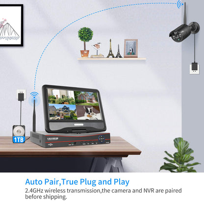 Hiseeu Wireless Pro WiFi Security Camera System, 16CH 4K NVR Kit, Plug-in Powered 12Pcs 5MP CCTV Home Security Camera System for Indoor/Outdoor, Night Vision, Waterproof, Motion Detection, 3TB HDD