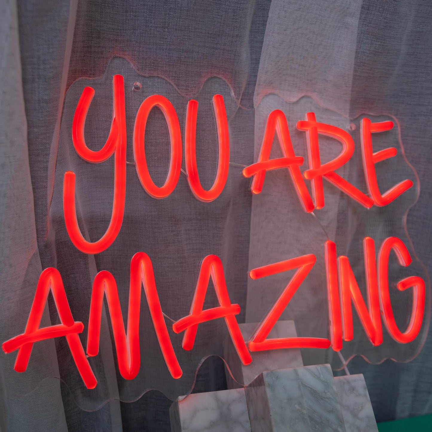 You Are Amazing Neon Sign, Dimmable LED Neon Signs for Wall Decor, USB Powered Neon Light Sign Wall Art for Bedroom Christmas Party Classroom, Postive Aesthetic Decoration 15.35 x 11.81"