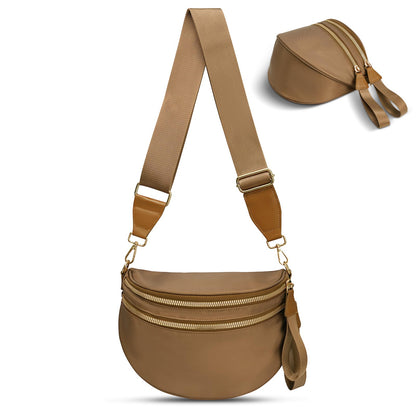 Checkered Crossbody Bag,Nylon Bum Bags for Women Crossbody,Spacious Sling Bag Purse Fanny Packs with Shoulder Strap