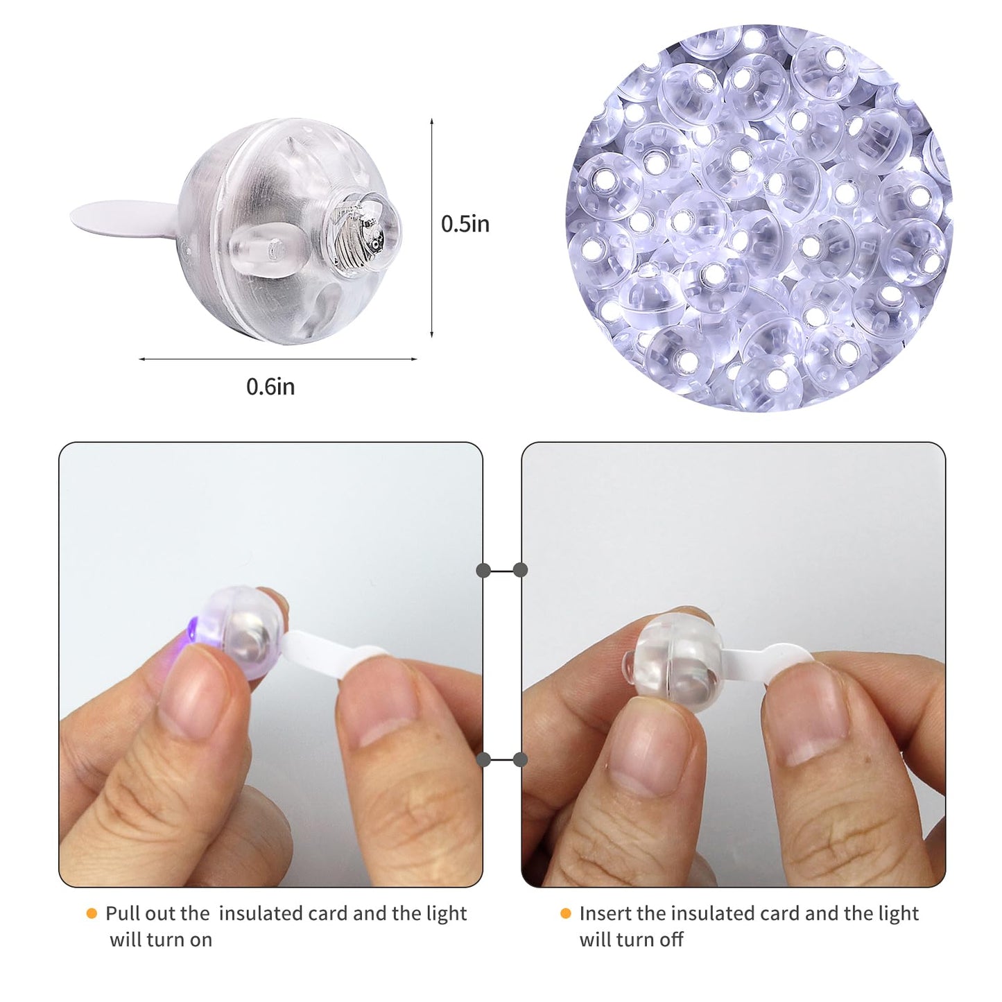 Aogist 100Pcs Balloon Lights with Hook,Long Standby Time,Waterproof Mini Light for Birthday Party Wedding Christmas Halloween Easter Decorative (Steady, Cool White)
