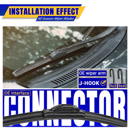 3 wipers Replacement for 2006-2011 Mini Cooper, Windshield Wiper Blades Original Equipment Replacement - 19"/18"/10" (Set of 3) U/J HOOK
