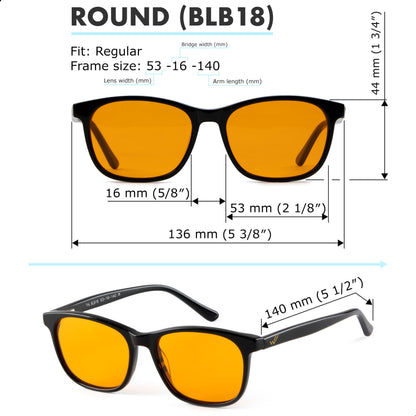 Orange Blue Light Blocking Glasses for Better Sleep - 99.5% Premium Acetate Orange Computer Migraine Glasses for Women & Men - Amber Gaming Glasses - Blue Light Blockers Gamer Glasses for Eye Strain