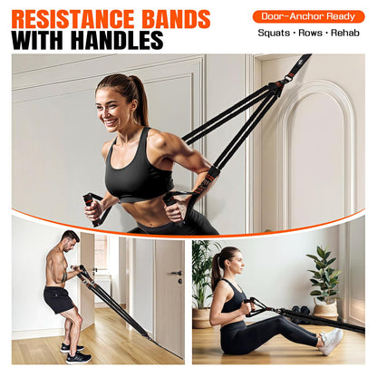 KRNIUC Pull Up Assistance Bands, Resistance Bands with Handles, Heavy Duty Pull Up Bands for Home Gym, Height Adjustable Chin Up Bar Assist Bands for Arm, Back, Strength Training Workout Equipment