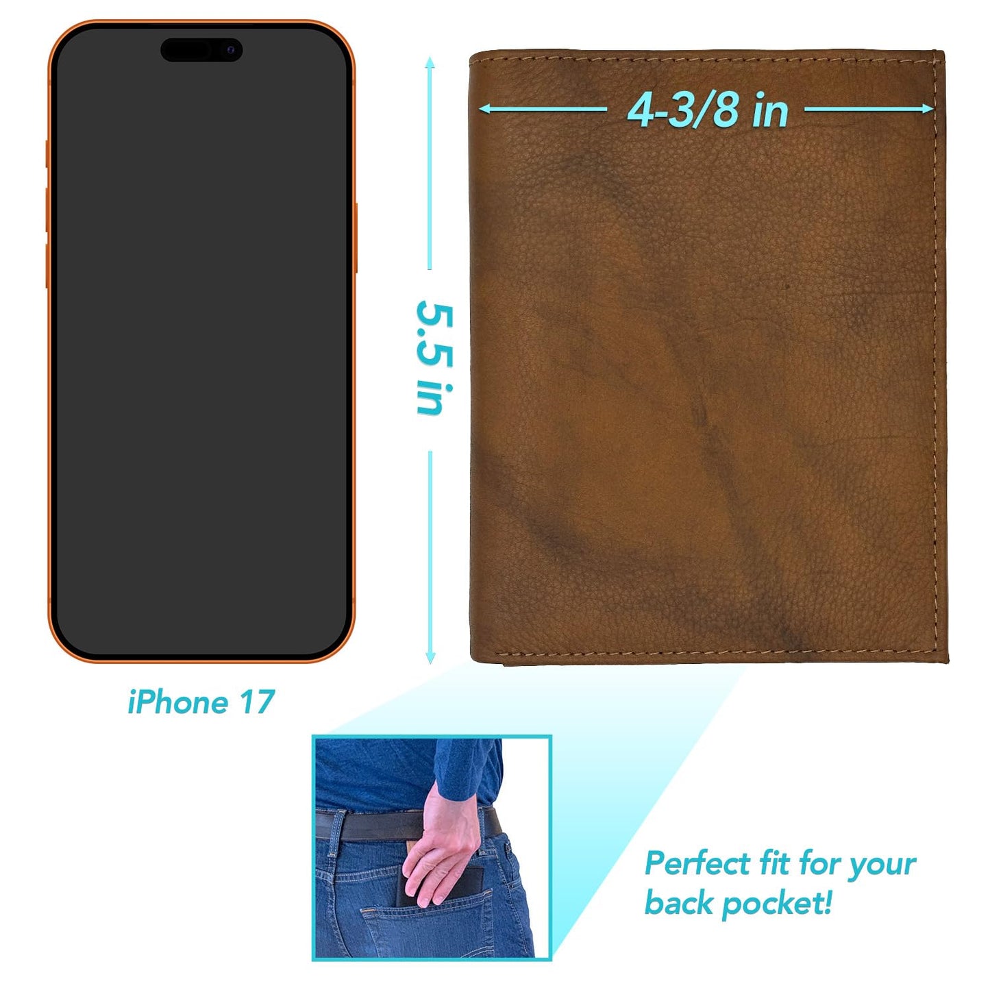 Antique Saddle RFID Genuine Leather Passport Wallet