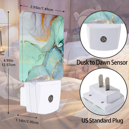 Jopowide Green Marble Dusk to Dawn Night Light, Auto Sensor Lamp Home Indoor Stairway Kitchen Corridor, Night Lights Plug into Wall Decor, Boys Girls Women Men Room Gifts