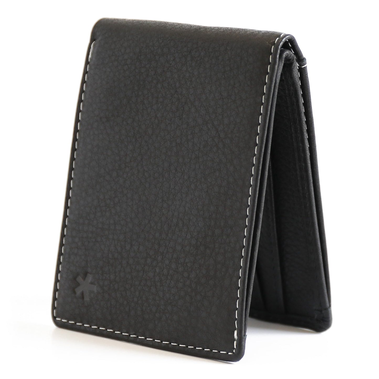 Swear Brands Full-Grain Leather Wallet | Slim RFID Blocking Bifold Design with Cash Pocket & Card Pull Strap | Holds 1-12 Cards | Stylish & Durable (Black)