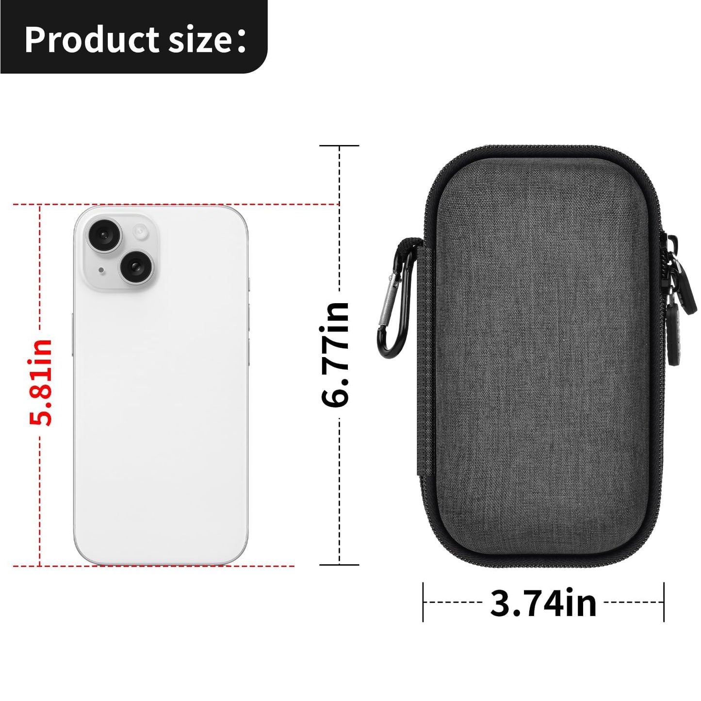 Travel Sunglass Organizer Case for Sojos/for Goodr/for Quay Polarized Sunglasses Men Women,2 Pairs Trendy Glasses Storage Box for Retro Oval/Rectangle Aviator Shady Rays Sun Glasses(Bag Only)-Black,XS